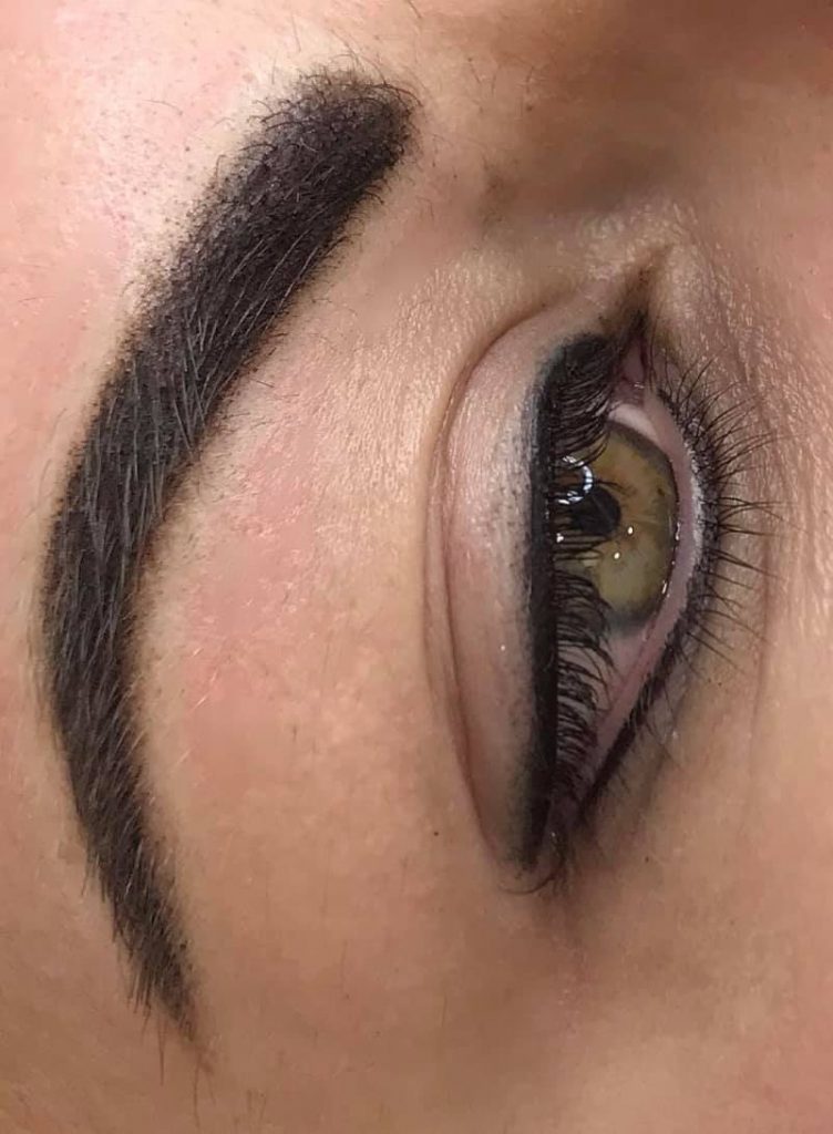 Permanent eyeliner and powder brows